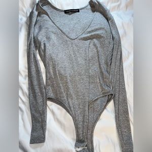 Naked Wardrobe V neck thong bodysuit